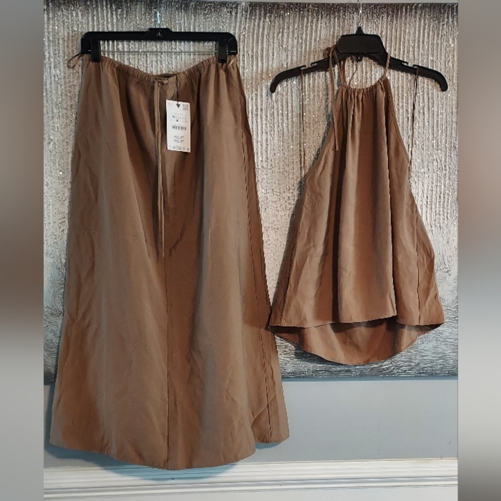 Zara Flowy Skirt and Top Two-Piece Set Sz-M - Picture 5 of 15